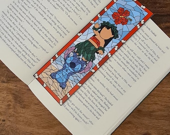 Lilo and Stitch Bookmark, Ohana, Hawaii Flower