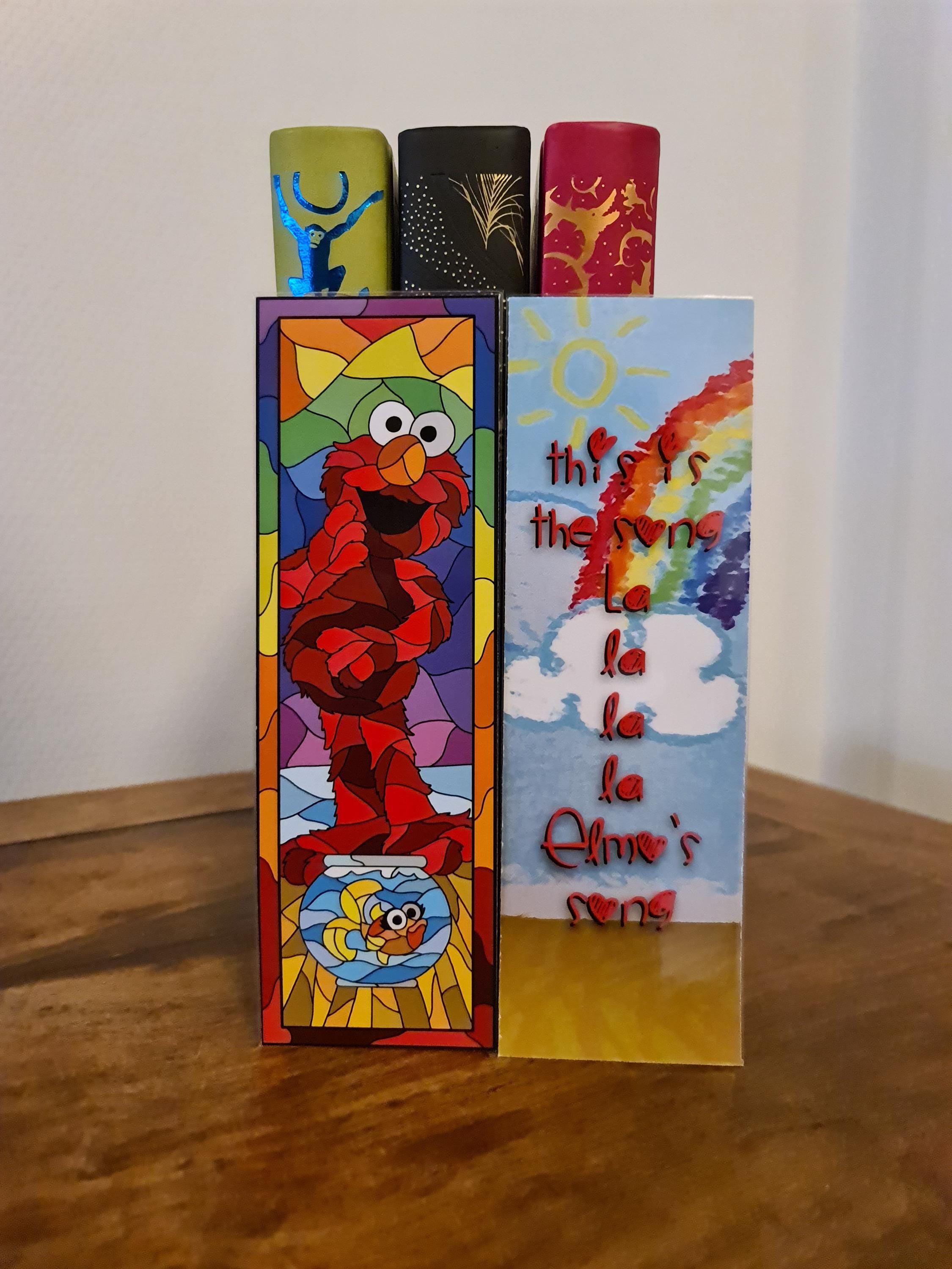 Elmo Stained Glass Bookmark: Sesame Street Rainbow Room - Etsy