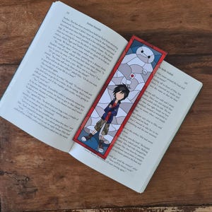 Big Hero 6 Bookmark: Baymax and Hiro Stained Glass Design
