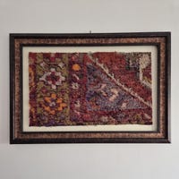 Framed Vintage Turkish Kilim Rug, Rustic Wall Hanging (16x27 Inches) - Etsy