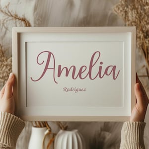 Personalized baby name sign, Custom Nursery Wall decor, Newborn Name Sign, Baby Shower Gift, Nursery Decor, Printable & Digital Options