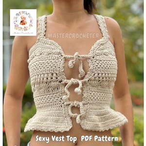 Vest Crochet Pattern, easy pattern for vest, crochet top, beach cover up, Summer Vest Top Pattern, English pattern, vest top pattern
