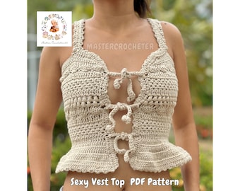 Vest Crochet Pattern, easy pattern for vest, crochet top, beach cover up, Summer Vest Top Pattern, English pattern, vest top pattern