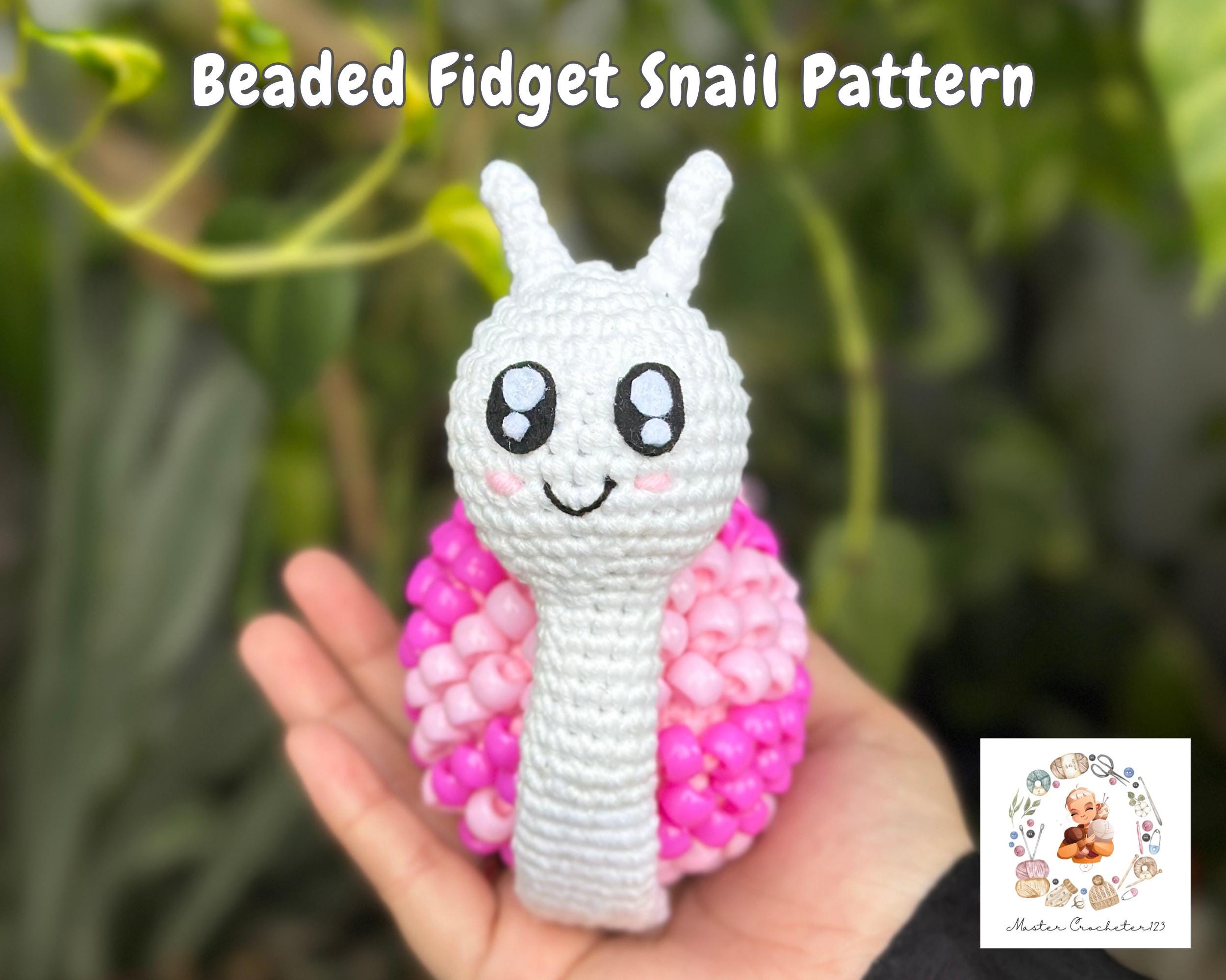Beaded Fidget Snail Crochet Pattern, Snail Crochet Pattern, Crochet Fidget Toy, Fidget Crochet Pattern, Snail Amigurumi