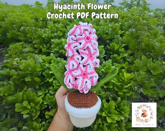 Hyacinth Flower Crochet Pattern, Flower DIY Crochet Pattern, Flower Crochet Pattern, Hyacinth Pattern English, Flower Pot Crochet, Easy