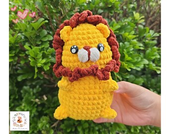 Lion Crochet Pattern, Butt Lion Crochet, Amigurumi Mini Jungle Animal Crochet PDf, Beginners Crochet Kids Toy Pattern, Easy Crochet