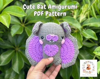 Bat crochet pattern, easy amigurumi bat pattern, crochet bat, bat amigurumi , baby bat pattern, halloween crochet pattern, easy crochet bat