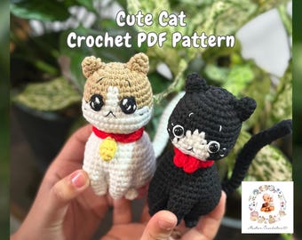 2 in 1 gehaakt kattenpatroon amigurumi, poesjes amigurumipatroon kat, schattige kat gehaakt amigurumipatroon, patroon kattenamigurumi, gehaakt kat