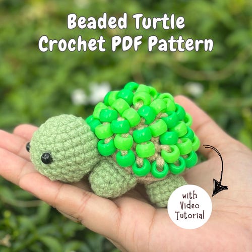 Beaded Fidget Turtle Crochet Pattern, Turtle Crochet Pattern, Crochet Fidget Toy, Beaded Crochet Pattern, Turtle Amigurumi, fidget crochet