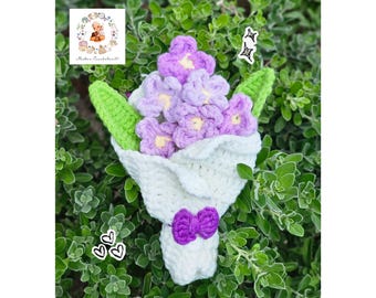 Crochet Mini Hydrangea Bouquet Crochet Pattern, No-sew Crochet Pattern, Keychain Bouquet Crochet, Hydrangea Crochet Pattern, Crochet Gift