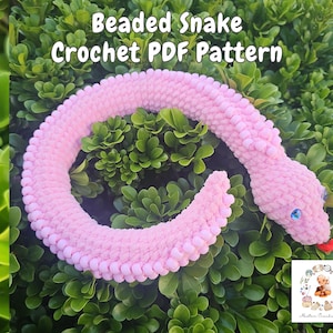 Modello all'uncinetto per serpente agitato con perline, modello all'uncinetto per serpente, giocattolo agitato all'uncinetto, modello all'uncinetto perline, serpente amigurumi, agitato all'uncinetto