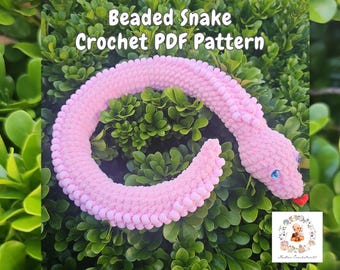 Beaded Fidget Snake Crochet Pattern, Snake Crochet Pattern, Crochet Fidget Toy, Beaded Crochet Pattern, Snake Amigurumi, fidget crochet