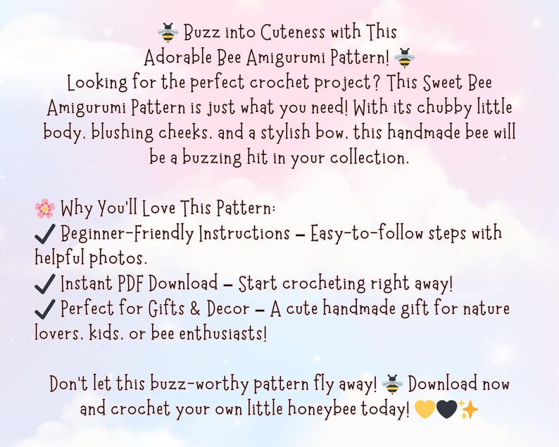 Bee Step Pattern Cute Bee Crochet Pattern, Simple Beginners Amigurumi Animal, Crochet ...