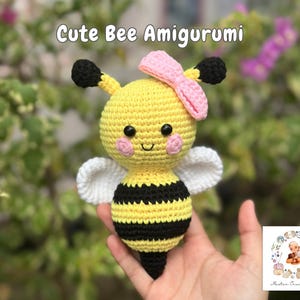 Cute Bee Crochet Pattern, Simple Beginners Amigurumi Animal, Crochet Easy Kids Nursery Toy Pattern, Bee Amigrumi