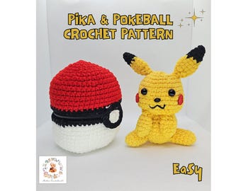 Pikachu-haakpatroon pdf, patroon voor beginners, downloadbare pdf-haakpatroon, Pikachu-amigurum, Pikachu-patroon amigurumi-pdf