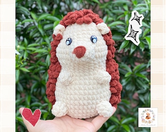 Hedgehog Crochet Pattern, Cute Plush Hedgehog  Crochet Pdf, Hedgehog Plushie, Hedgehog crochet toy, Animal Crochet Amigurumi, Easy Pattern