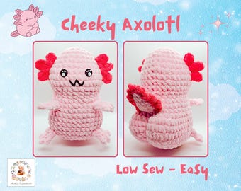 Axolotl Crochet Pattern, Axolotl Butt Crochet Pdf, Big Booty Axolotl Plush, Crochet Fish Pattern, Chunky Amigurmi axolotl, easy pattern