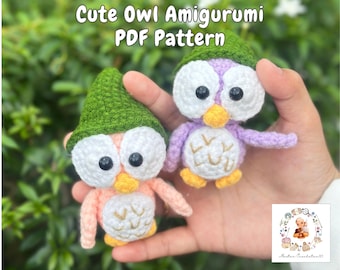 Crochet Owl Pattern, Easy Owl Bird Animal Amigurumi, Beginner, Baby Owl Crochet Pattern, Amigurumi Owl Pattern, Safari Animal Crochet