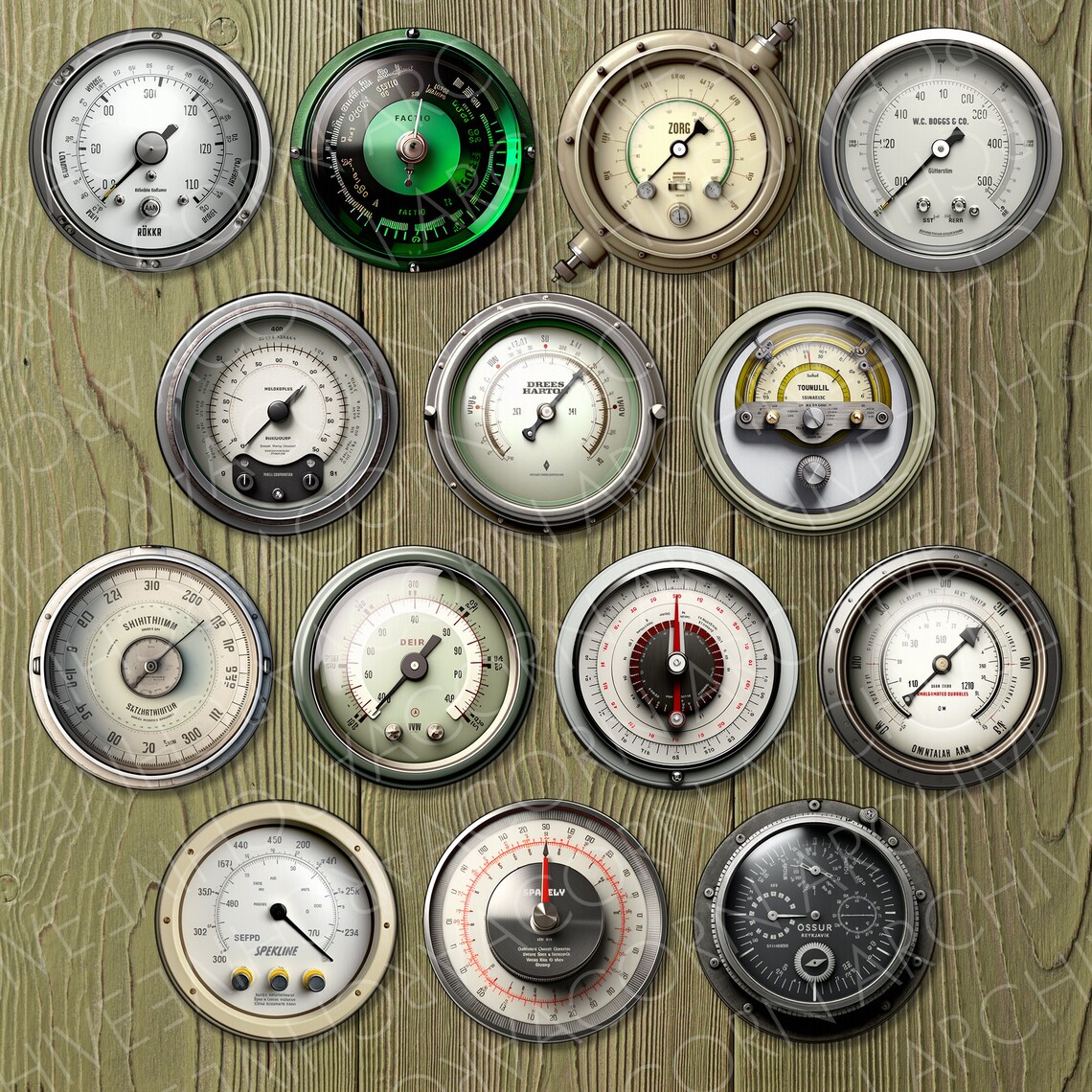 Gleaming Steampunk Gauges/dials Printable Images for Jewelry, Pendants ...