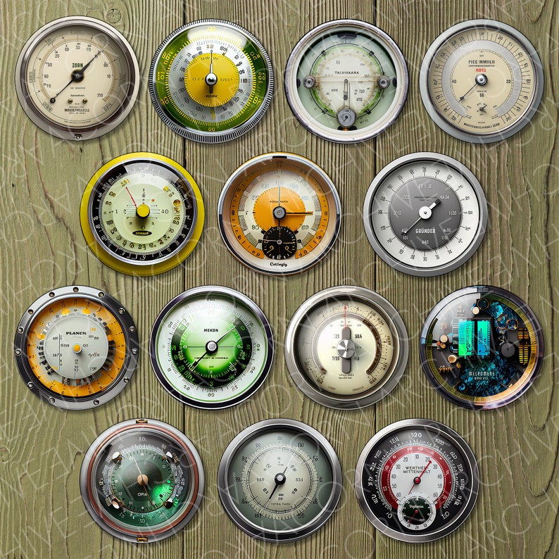 Gleaming Steampunk Gauges/dials Printable Images. Jewelry, Cabochons ...
