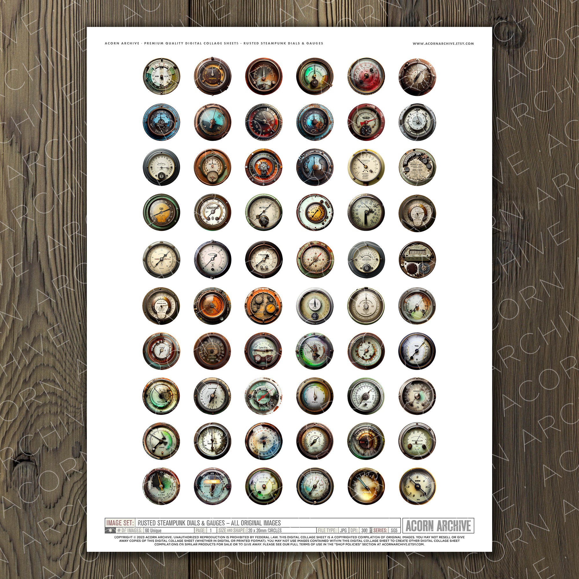Rusted Steampunk Gauges/dials Printable Images for Jewelry - Etsy