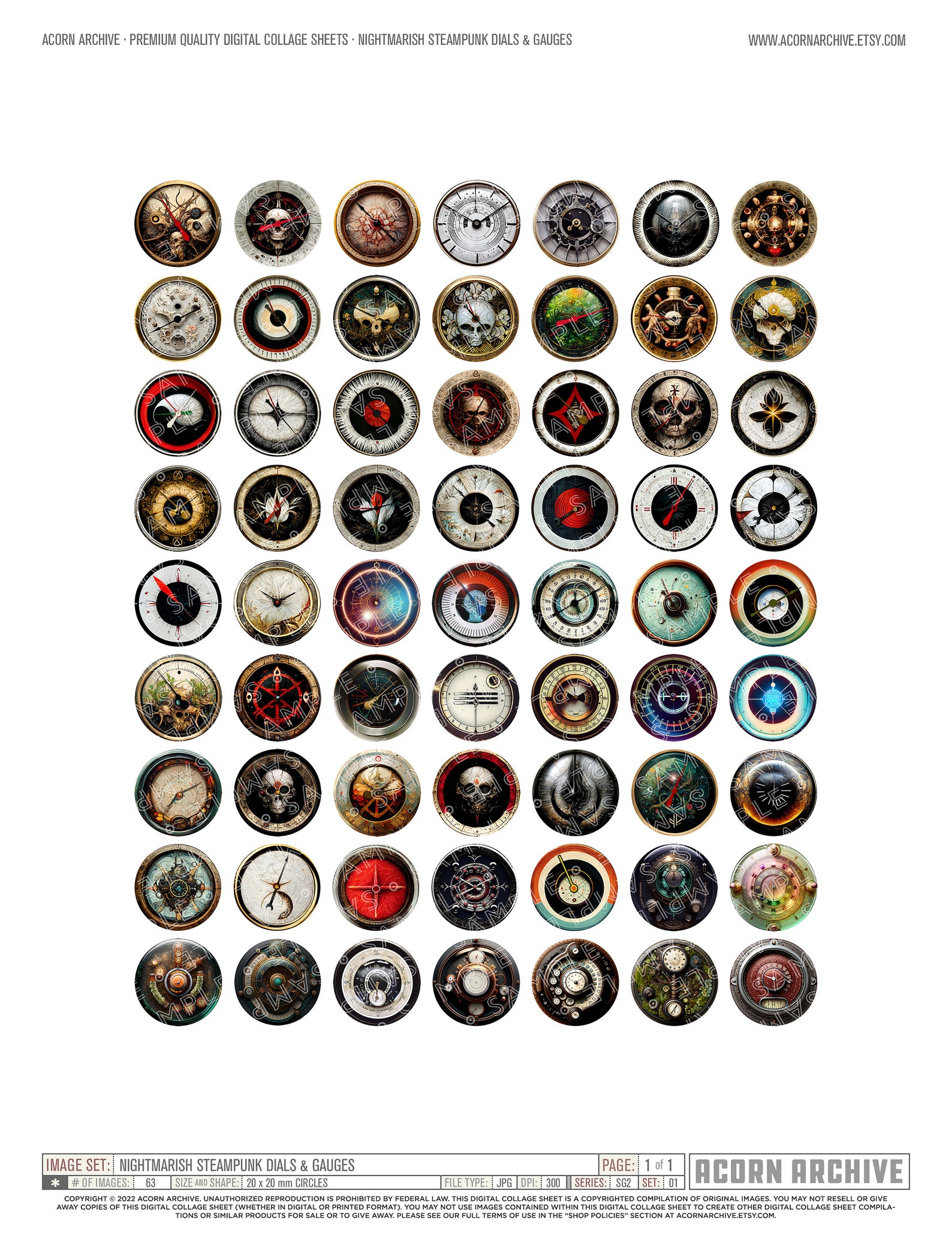 Surreal Steampunk Gauges/dials Printable Images for Jewelry - Etsy