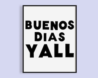 Buenos Dias Y'all Art Print: Texas Nursery Decor (Digital Download)