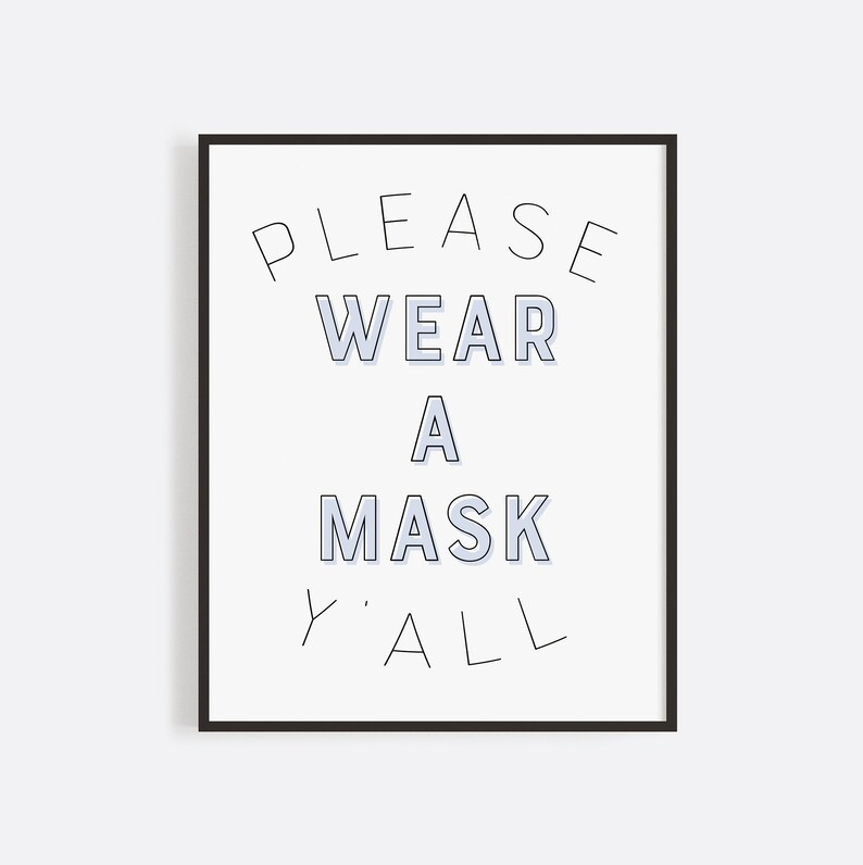 Download Please Wear A Mask Y'all Printable Sign Instant Download ...