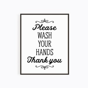 Printable Please Wash Your Hands Sign | Office Sign | Personal Hygiene Reminder Instant Download