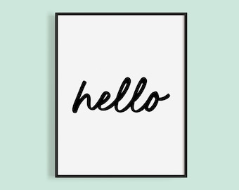 Hello Cursive Font Printable Art (Digital Download)