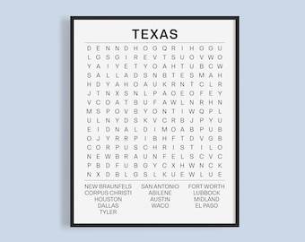 Printable Texas-Themed Forgot Your Phone Sign | Texas Word Search Art | Texas Cities Word Search Instant Download | Bathroom Art