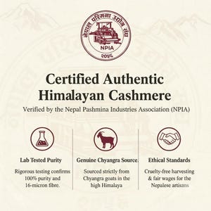 100% Pure Cashmere Bed Throw | Undyed Himalayan Cable Knit | Hand-Knit Heirloom Throw | Luxury Wedding Gift | NPIA Certified Nepal image 6
