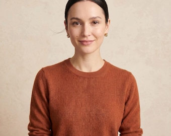 100% Pure Cashmere Sweater Women | Himalayan Crewneck Knit | Lightweight Luxury Pullover | Gift for Her | NPIA Certified Nepal
