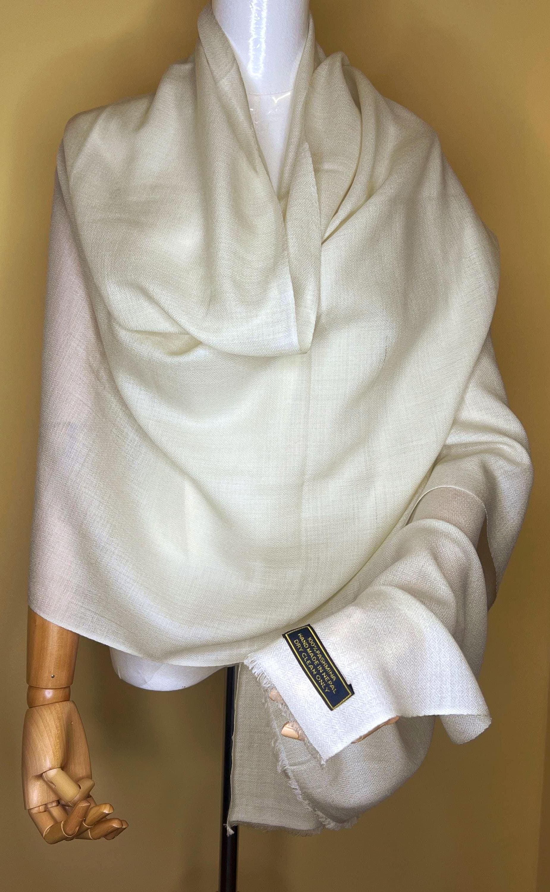 【KHATA / カタ】Nepal Cashmere　Shawl NPIA Certified 100% Pure Cashmere Pashmina Shawl From NEPAL