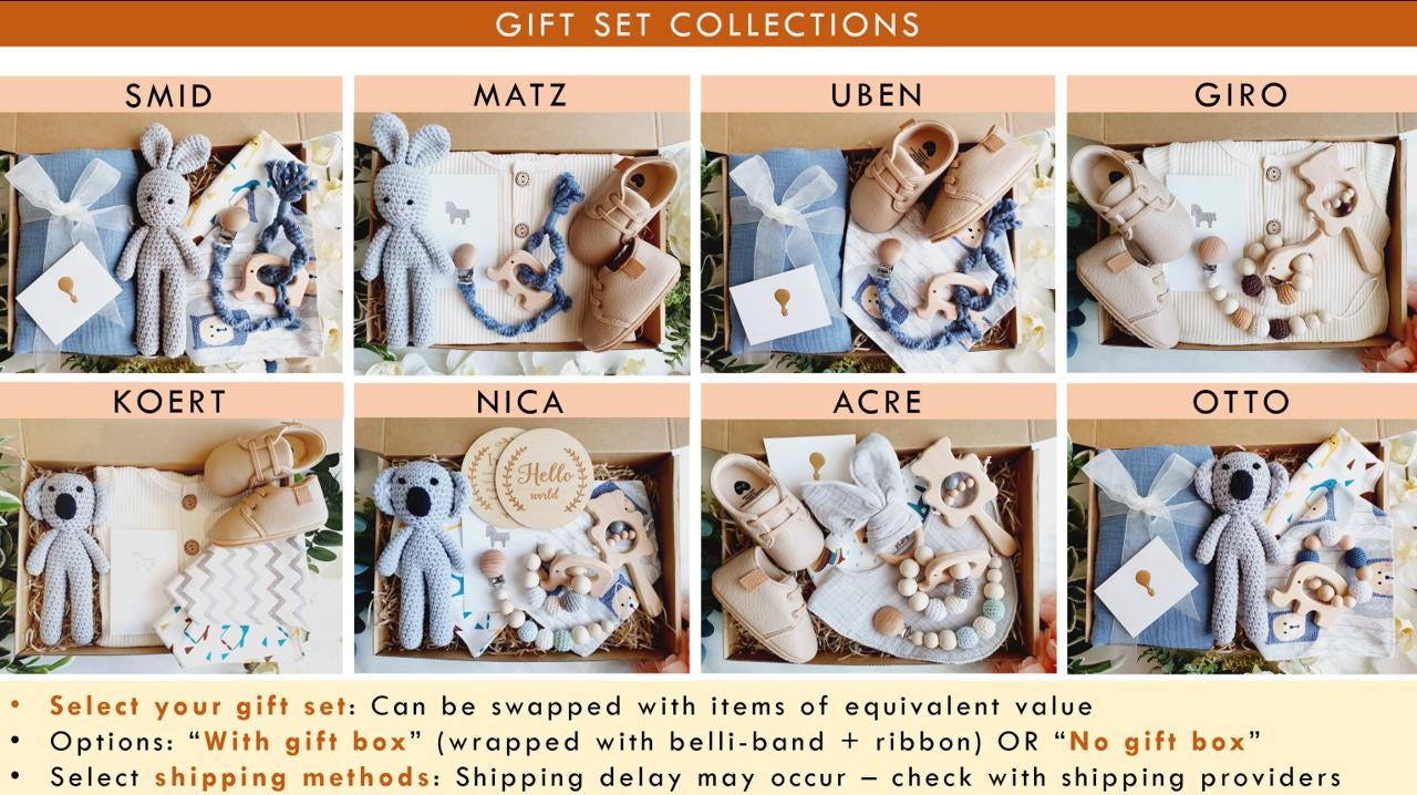 Welcome Baby Gift Box - Personalised Gender Neutral Newborn Gift for ...