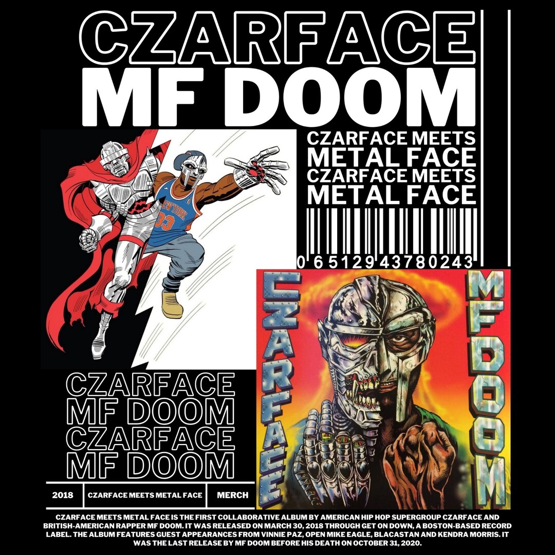 Mf DOOM CZARFACE T Shirt Design. PNG Digital 4500x5100 Px. Rap, Hiphop ...