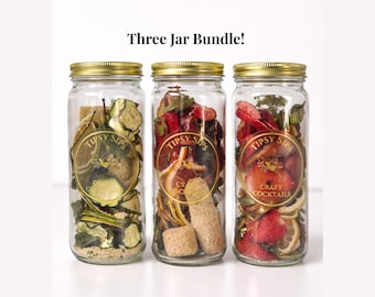 Three Craft Cocktail Infusion Jar Bundle: Drink Mix Kit, DIY Mixology Gift Set