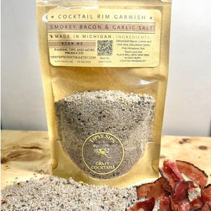 Cocktail Rim Salt | Smoky Bacon Garlic Rim Salt | Bloody Mary Salt | Rimming Salt | Cocktail Garnish | Bloody Mary Salt | Margarita Rim Salt