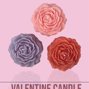 Peony Rose Flower Candle, Valentine’s day Gift, Wedding Gift, Personalized Gift, Handmade Candle, Unique Candle