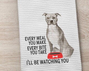 Funny Pet Kitchen Towels Absorbent Dog Themed Hand and Dish Towel Proud Parent of a Bull Terrier That is Sometimes an Asshole Honey Dew Gifts