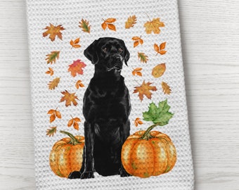 Dog Towel, Black Lab Towel, Labrador Towel, Black Labrador, Kitchen Towel, Dog Kitchen Towel, Waffle Weave Towel, Hand Towel