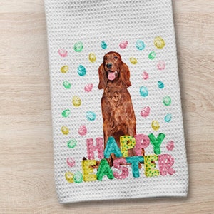 Dog Towel, Irish Setter Towel, Dog Kitchen Towel, Dog Gift, Easter Irish Setter,  Irish Setter Dog Towel, Dog Hand Towel, Kitchen Towel