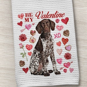 GSP Dog, German Shorthaired Pointer Kitchen Towel, Dog Kitchen Towel, German Pointer Towel, German Shorthair, Dog Towel, Waffle Weave Towel