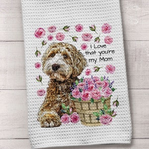 Dog Towel, Doodle Dog Towel, Goldendoodle Towel, Dog Gift, Labradoodle Towel, Kitchen Towel, Dog Kitchen Towel, Waffle Weave Towel