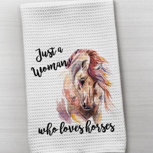 Horse Towel, Horse Kitchen Towel, Kitchen Towel, Waffle Weave Towel, Horse Lover Gift, Equestrian Towel, Horse Hand Towel, Hand Towel