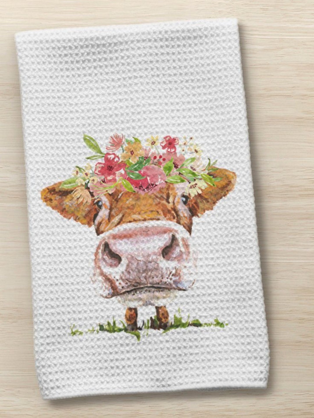 Cow Towel Cow Kitchen Towel Cow Face Towel Cow Hand Towel Etsy