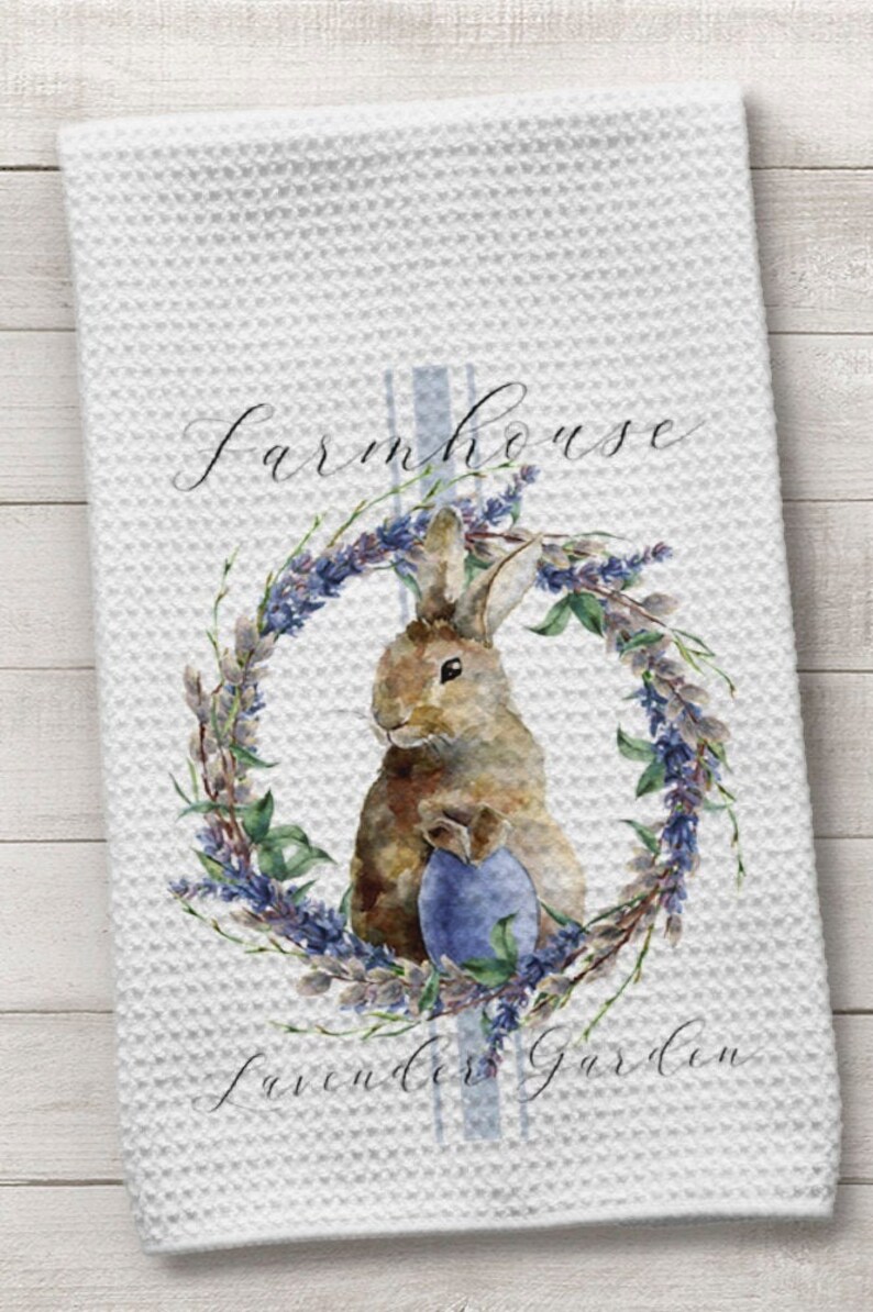 Rabbit Towel Bunny Towel Kitchen Towel Easter Rabbit Towel Etsy