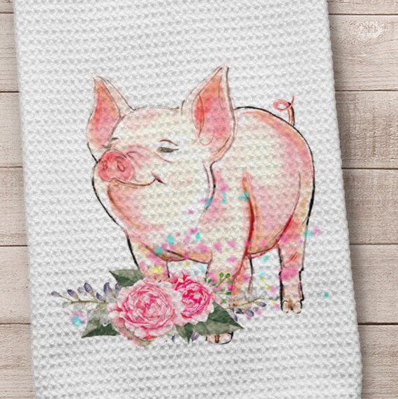 Kitchen Towel Pig Towel Pink Pig Towel Pig Kitchen Towel Etsy