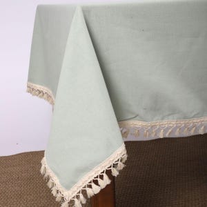Linen custom wash cotton embriodery table cloth,Linen custom color and size rectangle,square,round table cloth,Handmade Gift for Mother Day.