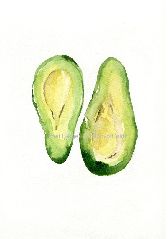 Avocado Art Print Kitchen Art Botanical Art Watercolor Print Avocado Green Kitchen Decor Re Still Life Foodie Gift Restaurant Decor